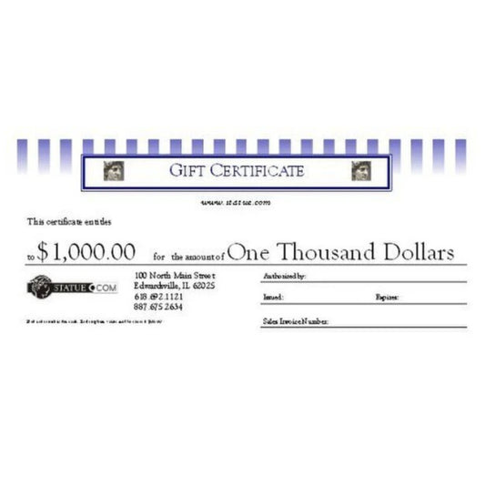 Statue.com Gift Certificate $1,000.00