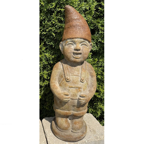 Giggles the Boy Garden Gnome Statue Vintage Styling Outdoor Statuary