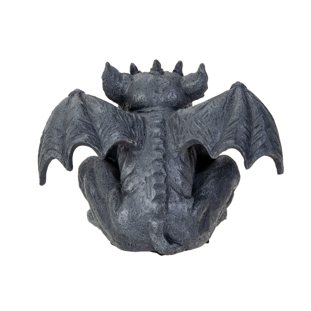Back View of sculpture Medieval style gargoyle statue tabletop size