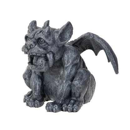 Gothic gargoyle guardian sculpture with wings stone finish