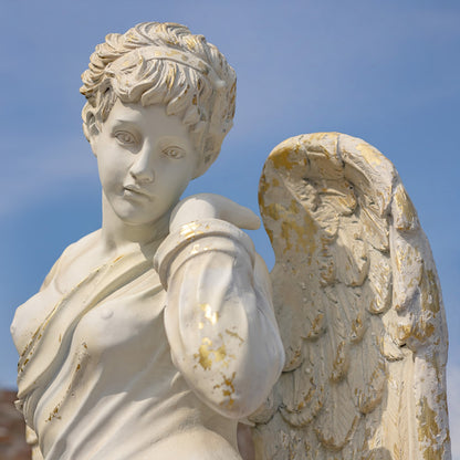celestial  Muse of the Heavens Life-Size Angel Statue view of wing and face