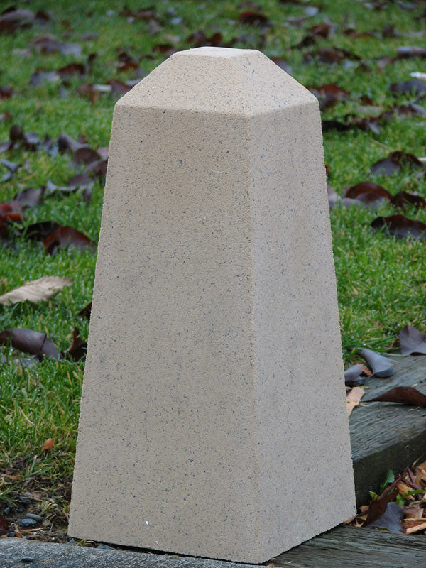 Promenade cast stone architectural bollard 18 inches high for campus and streetscape design