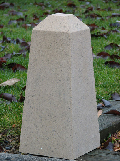 Promenade cast stone architectural bollard 18 inches high for campus and streetscape design