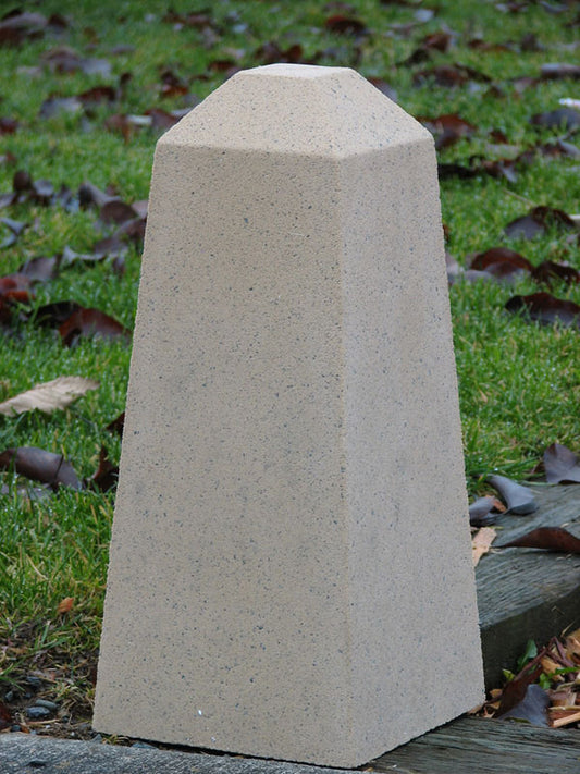 Promenade cast stone architectural bollard 18 inches high for campus and streetscape design