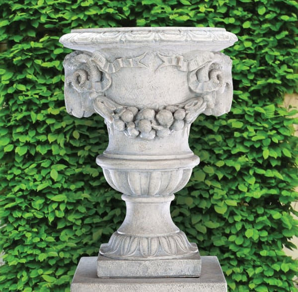 Ram's Garden Urn Shown in a different color and shown as a close up