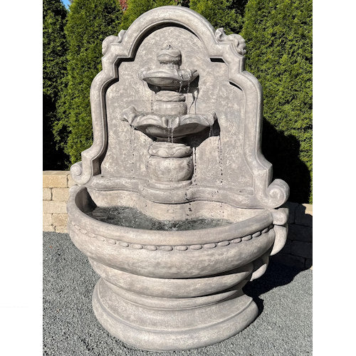 Grand Tier-relief Lavabo Wall Fountain in large basin garden water feature huge size