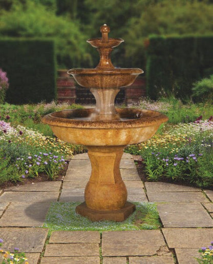 Grande Barrington Estate Cement Fountain Tiered Garden Statuary