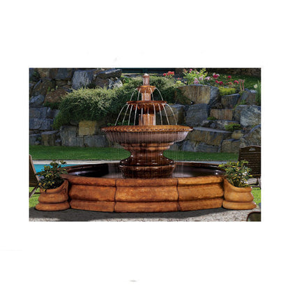 Grande Palazzo Fluted Fountain shown with planter but not included.