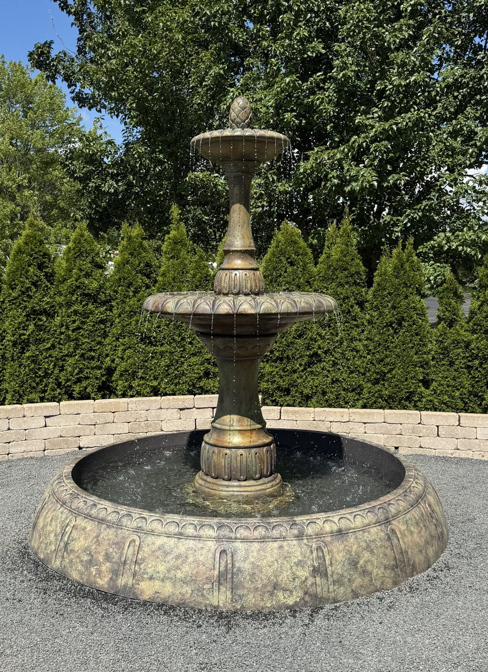 Unique giant Riviera fountain with perpetual pool, the pool is completely fiberglass for impressive size with ease of installation