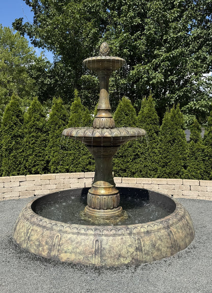 Unique giant Riviera fountain with perpetual pool, the pool is completely fiberglass for impressive size with ease of installation