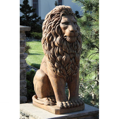 Grand Sitting Lion Cement Statue 48" High