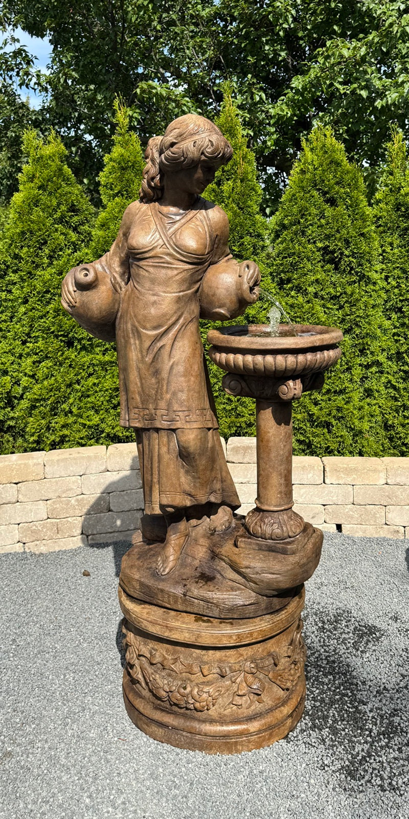 Angella Grecian Woman Garden Fountain Recirculating Cast Stone Sculpture