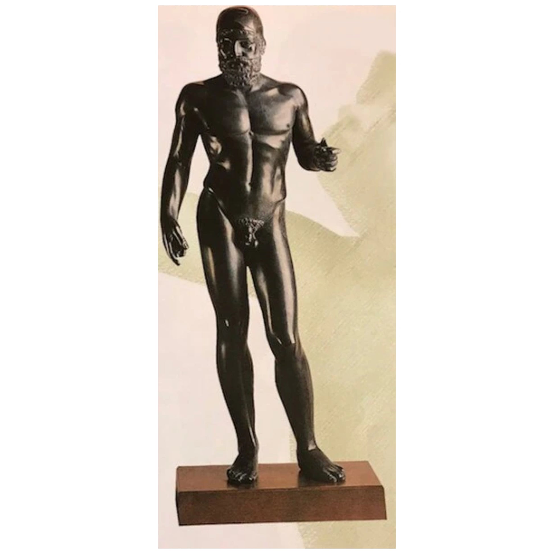 Greek Warrior From Riace Sculpture Replica National Museum Bronze