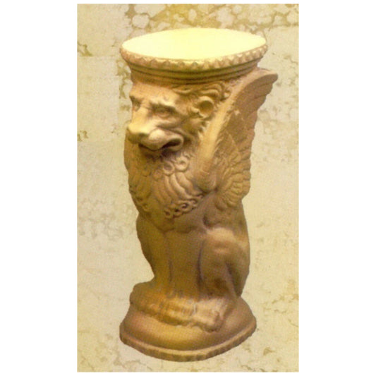 Griffin Winged Lion Pedestal Plaster End table Pillar base regal design