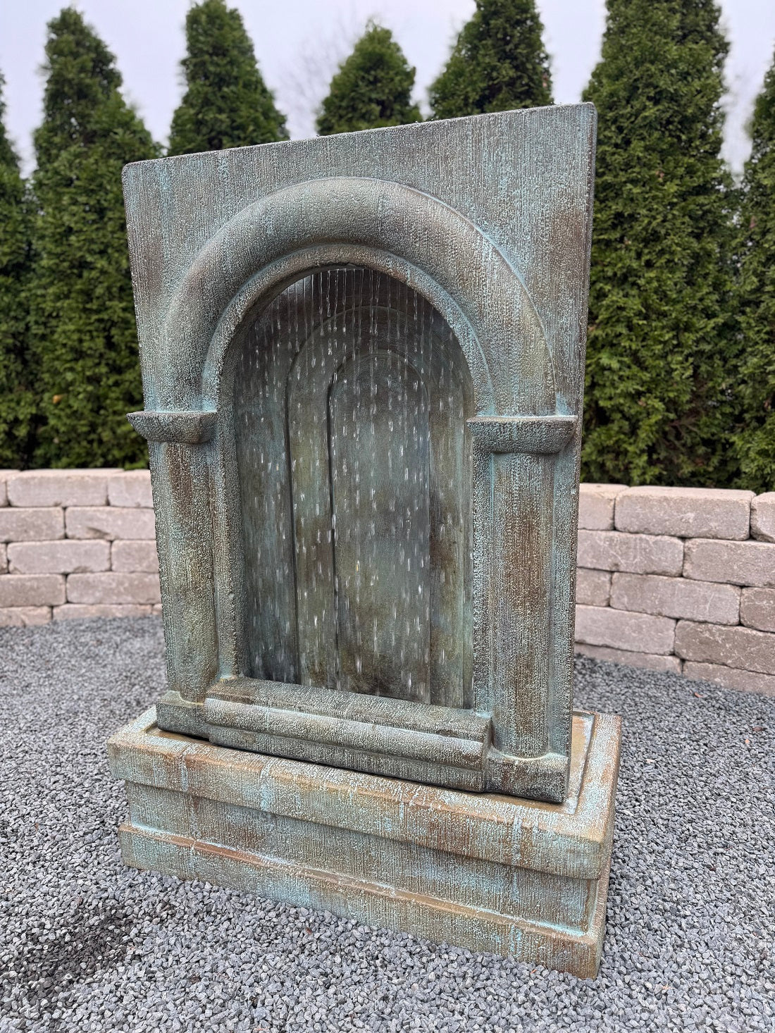 Grotto Falling Diamonds Fountain with Light 42 inches high Arched and Square shape