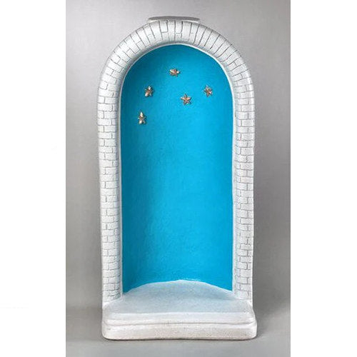 Grotto Round For 26" Statues With Stars Cement Alcove Outdoor Niche