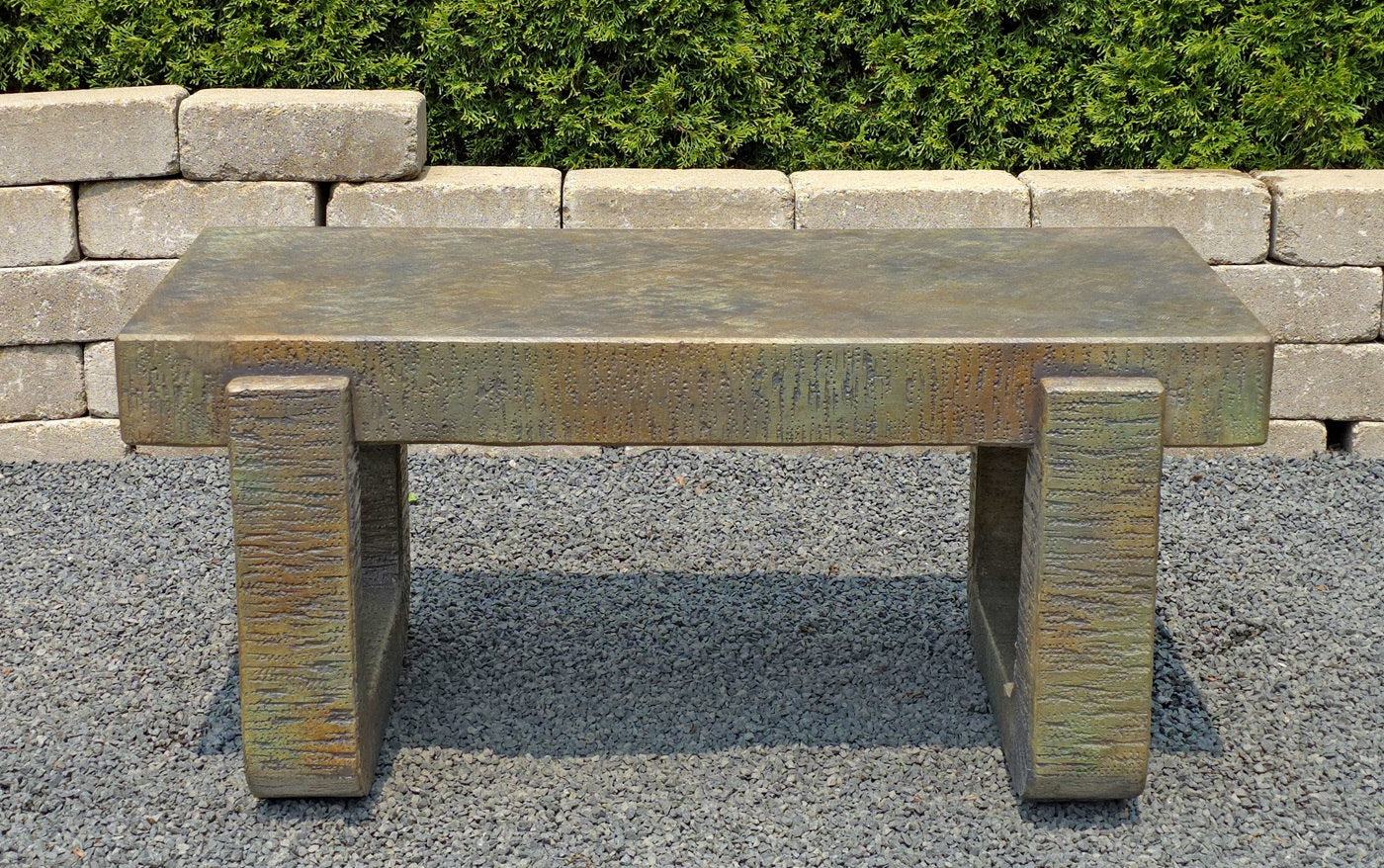 Minimalist garden bench for Zen and Japanese gardens Architectural cast stone