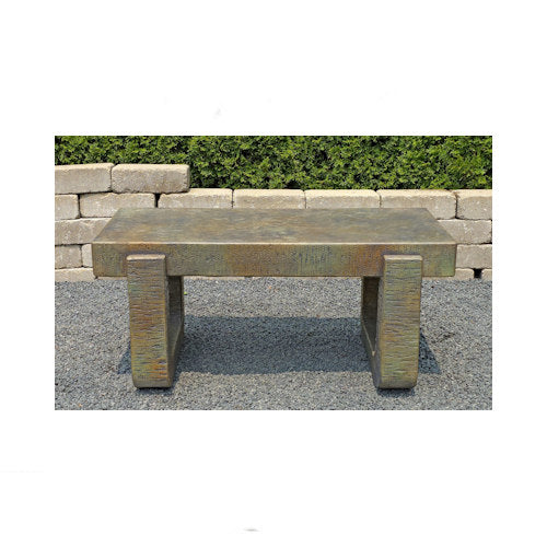Haiku Japanese Inspired Cast Stone Garden Bench for peaceful garden setting
