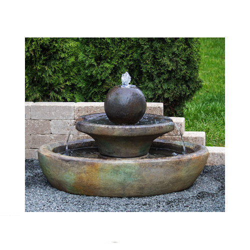 captivating Hampton Fountain Round Ball Finial with Oval Pool Basin