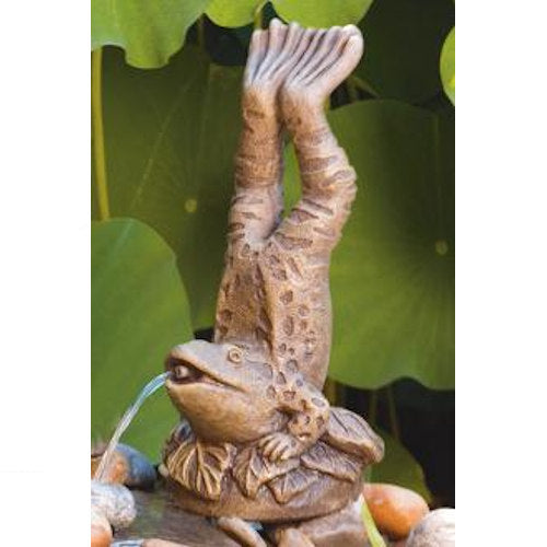 Handstand Frog Piped Water Feature
