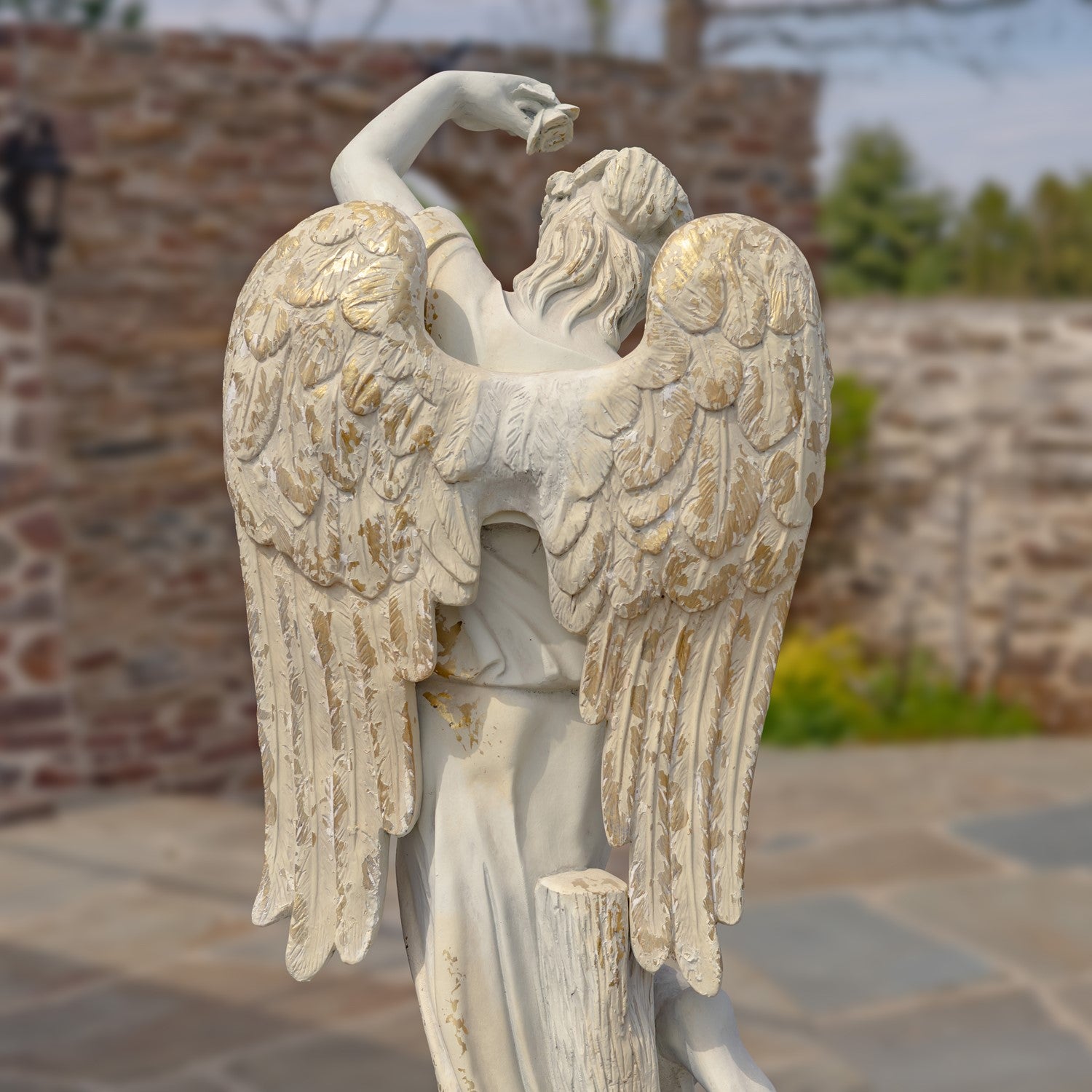 Back view Renaissance of the Heavens Life-Size Angel Statue