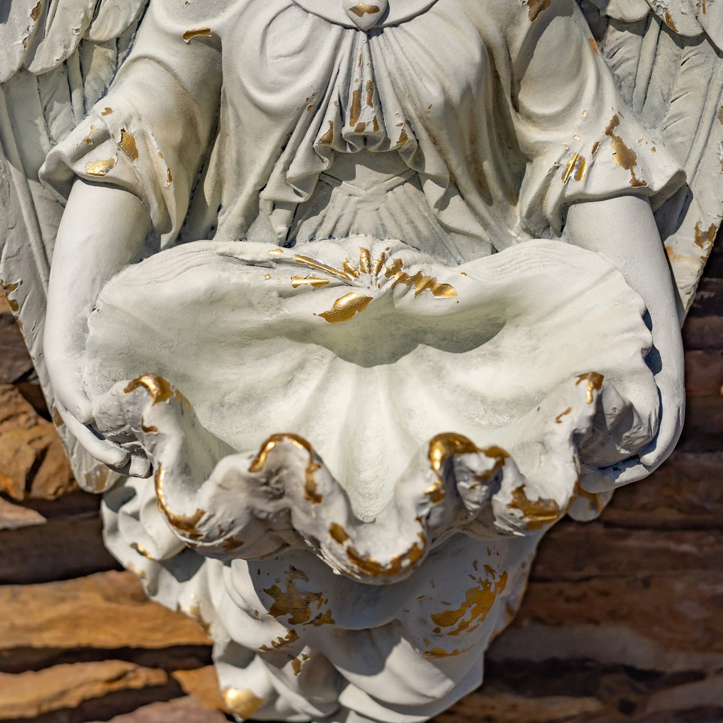 Heavenly Cherub Basin Wall Fountain Style Planter Shell holds water holy