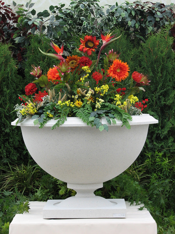 Frank Lloyd Wright Heller urn small 15 inch cast stone planter