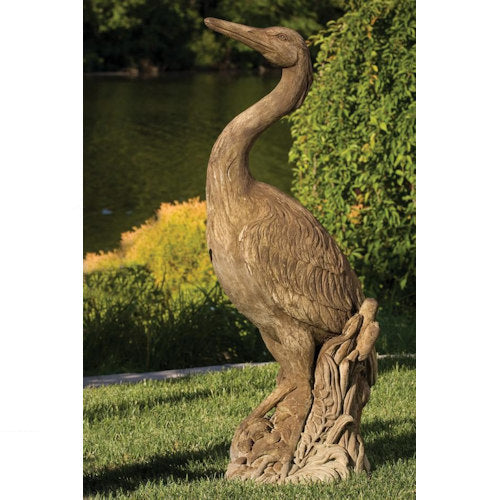 Heron 48" High Cast Stone Sculpture