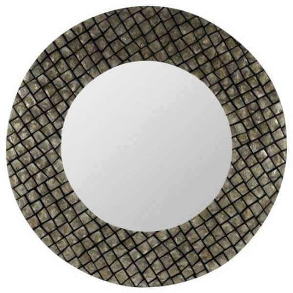 Ava Mirror Re-purposed Sea Shells Champagne and Black Finish