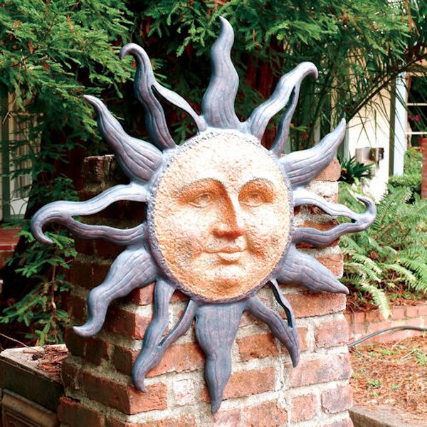 Quailty Rising Sun Wall Plaque Rays Hanging Aluminum Statue Large