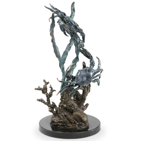 Fighting Blue Point Crabs Sculpture Exceptional craftmanship brass statue