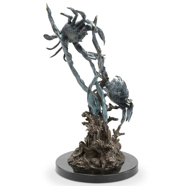 Gallery Fighting Blue Point Crabs Sculpture Exceptional craftmanship brass