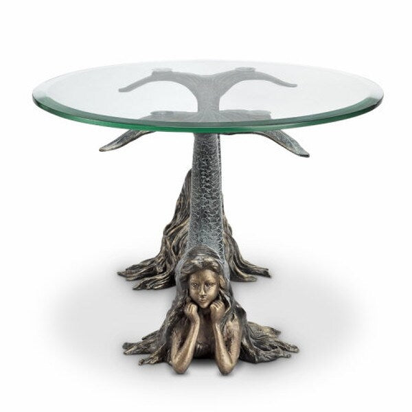 Mermaids Table Server Candleholder Statue Front View of Artwork