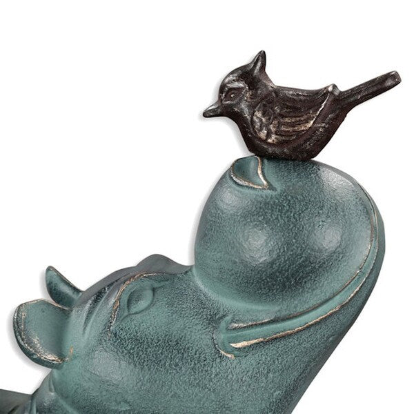 Close Up Hippo and Friend Garden Sculpture is a delightful and whimsical