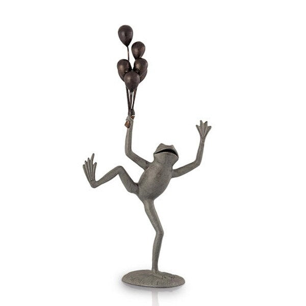 Balloons Seller Frog Garden Sculpture Aluminum Funny Happy Statue