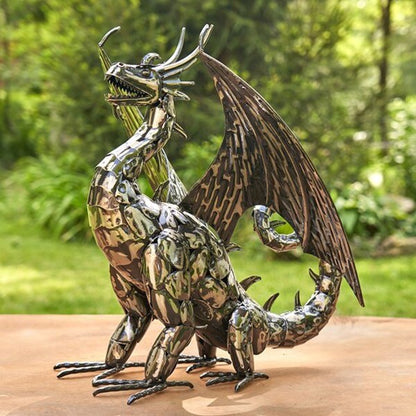Unique Metal Garden Dragon large scale sculpture for outdoor display
