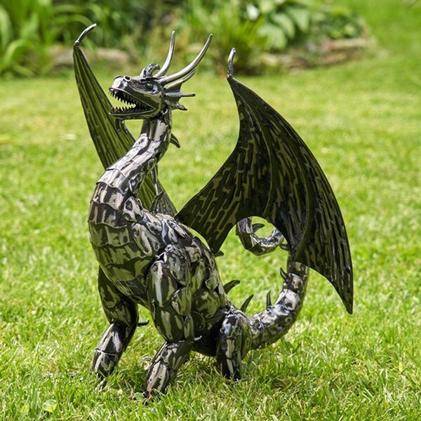 Iron Dragon Statue perfect design of metal for your home or garden
