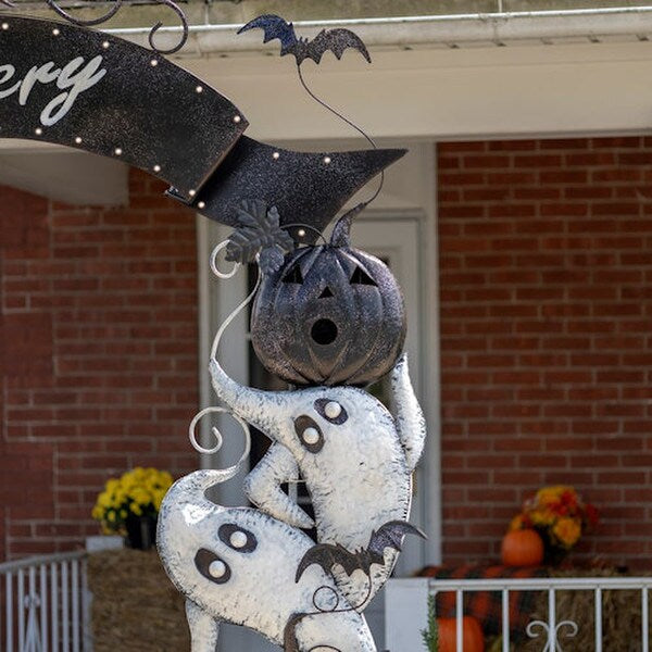Halloween Cemetery Arch Lighted Pumpkins
