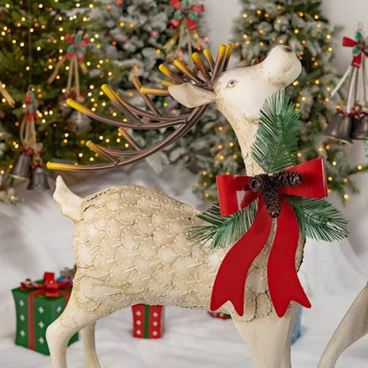 Iron Reindeer Christmas Pair 48"High