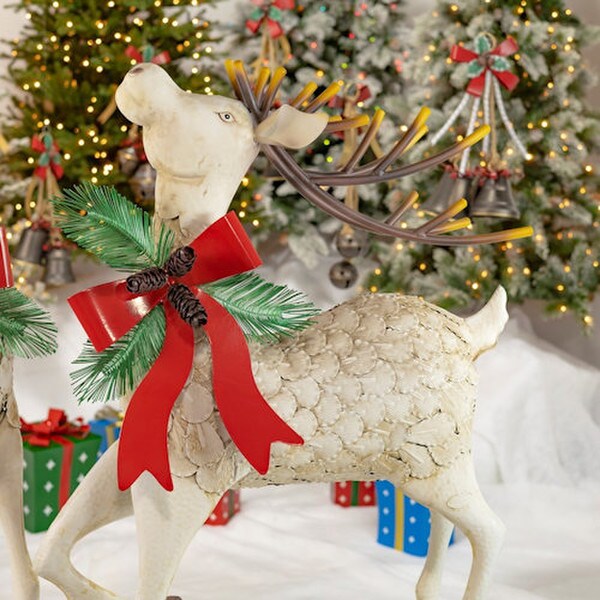 Iron Reindeer Christmas Pair 48"High