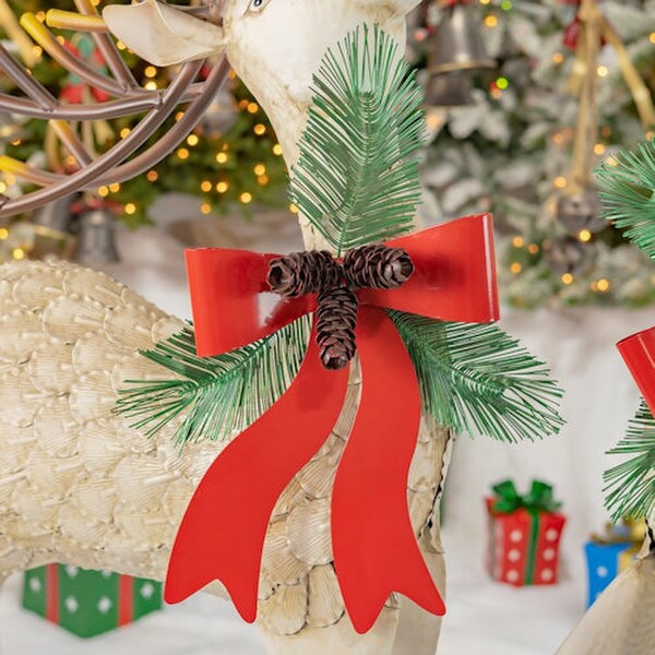 Iron Reindeer Christmas Pair 48"High