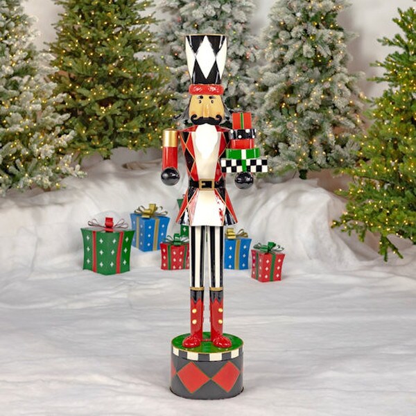 Nutcracker with Christmas Gifts Statue