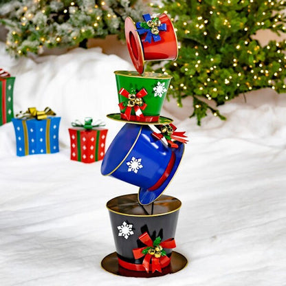 Christmas Top Hats Display Tower Sculpture