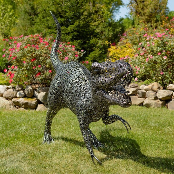 Outdoor Tyrannosaurus Steel Guardian Jurassic Giant Steel Predator Display
