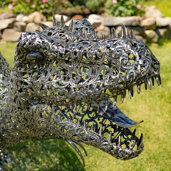 Jurassic Giant Steel Predator Display Garden Dinosaur Outdoor Tyrannosaurus