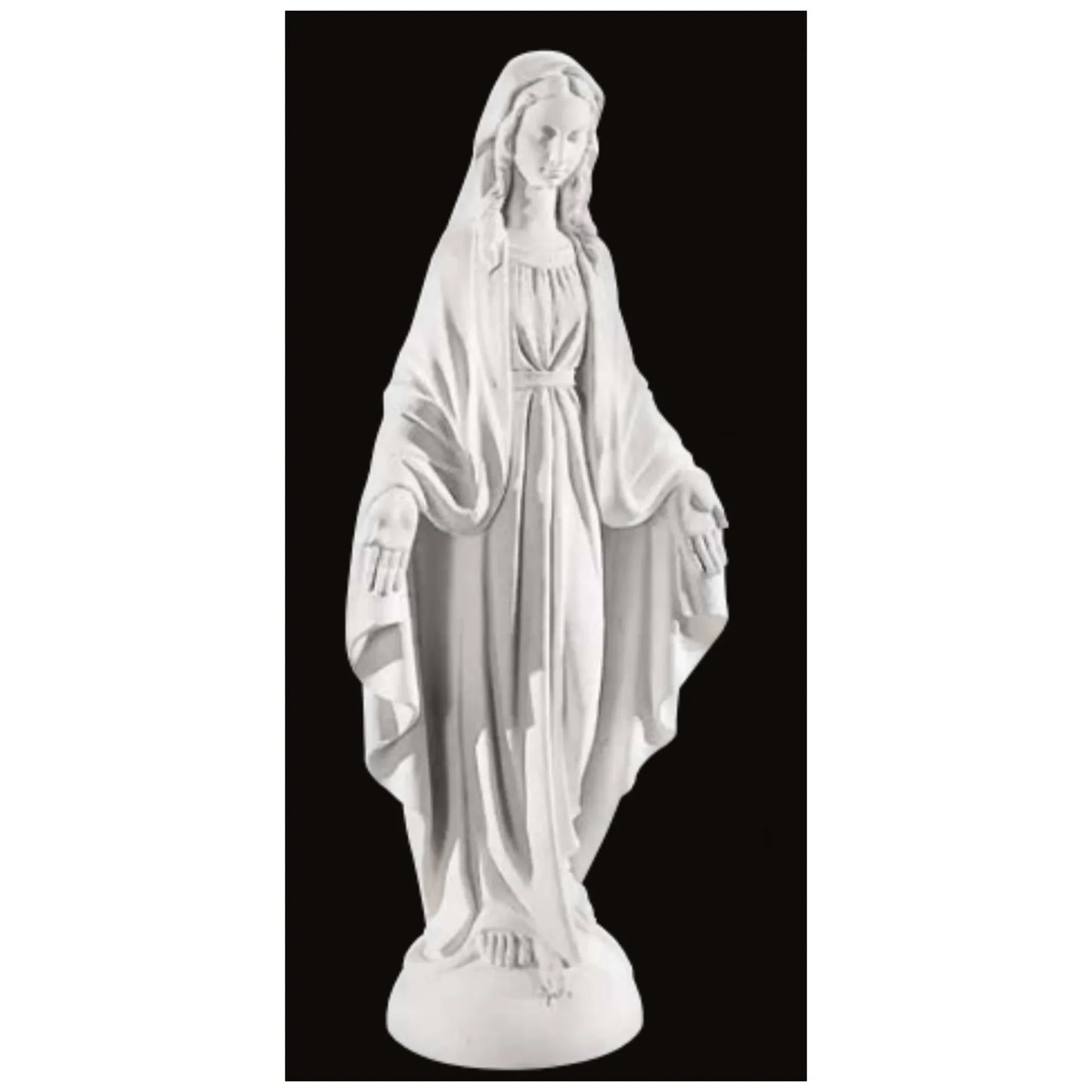 40-inch Italian marble Immaculate Conception Mary statue, perfect for Catholic gardens, chapels, or spiritual home displays