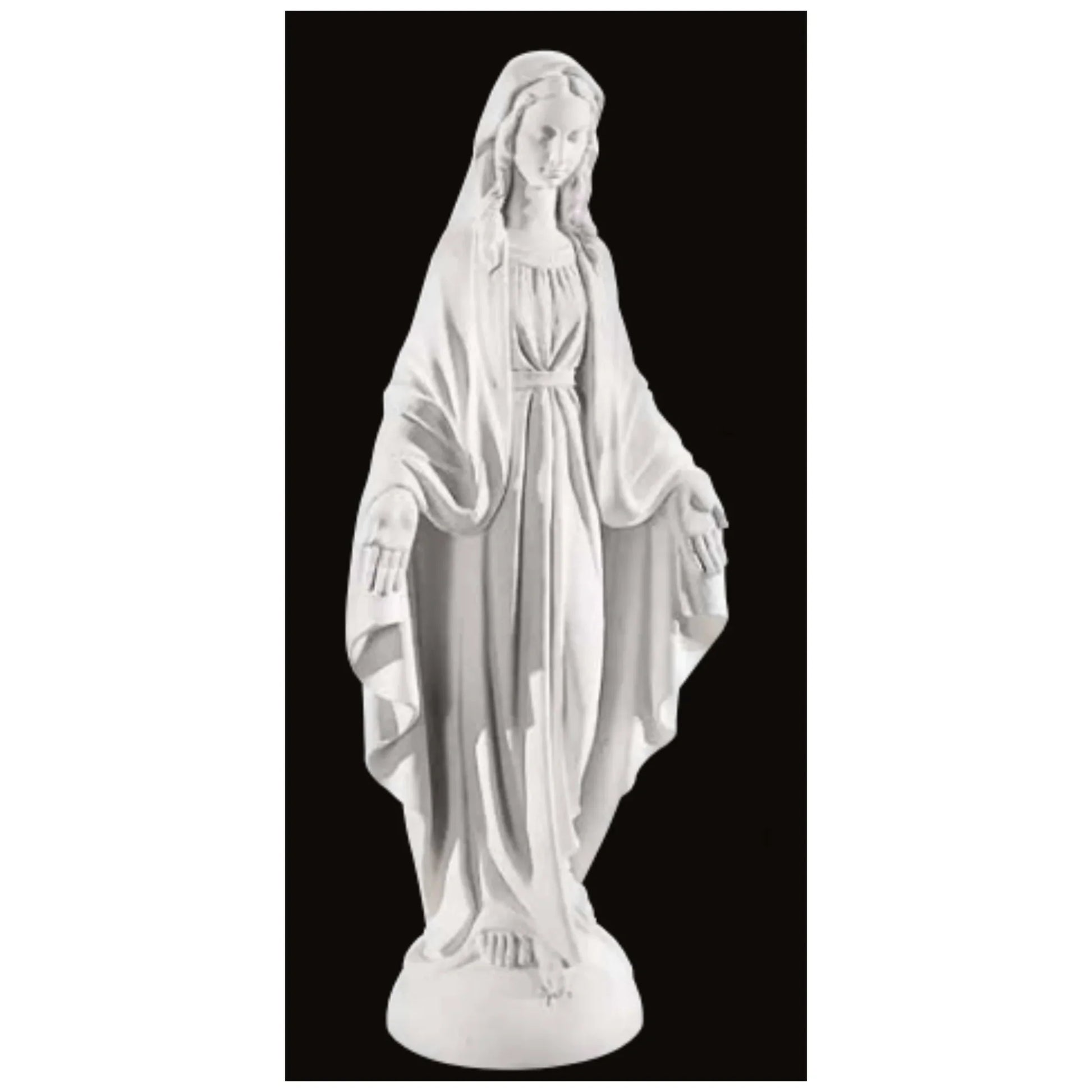 40-inch Italian marble Immaculate Conception Mary statue, perfect for Catholic gardens, chapels, or spiritual home displays