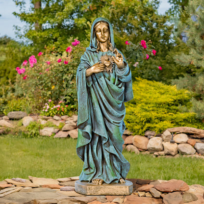 Immaculate Heart of Mary garden statue 36 inch Madonna sculpture blessing sacred heart