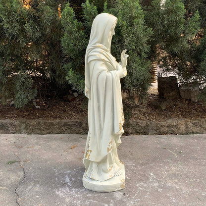 Blessed Mother Mary Sacred Heart Garden Statue side view of sculpture