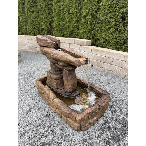 Inukshuk Guide Cement Fountain Garden Stone Decorative Art